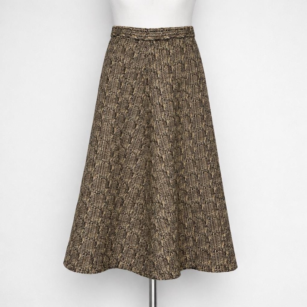 Vintage Jaeger Abercrombie Fitch Wool Tweed Midi Skirt 6 Brown Dark Academia